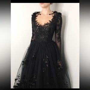 New custom black wedding or formal dress wore once for like an hour in Feb